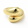 Brass Teardrop Open Cuff Ring for Women RJEW-A008-03G-1