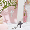 Polymer Clay Rhinestone Cross Pendant Alloy Chain Necklaces NJEW-CN0001-16C-4