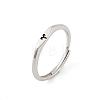 Rhodium Plated 925 Sterling Silver Adjustable Rings RJEW-S397-01P-01-4