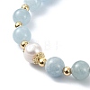 Natural Mixed Gemstone & Pearl Beaded Stretch Bracelet BJEW-JB09360-6