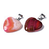 Natural Banded Agate/Striped Agate Pendants G-T122-24A-4