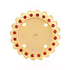 Adjustable Alloy & Iron & Rhinestone Bezel Cup Ring Base with Rotatable Tray MAK-T012-15G-2