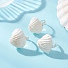 Spiral Shell & Brass Finger Rings for Women RJEW-TA00239-2