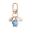 Turtle Glass & Shell Pendant Decoration HJEW-JM02744-4