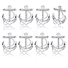 8Pcs Anchor Alloy Rhinestone Lapel Pins for Backpack Clothes JEWB-DC0006-46B-1