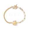 Electroplated Hexagon Prism Natural Quartz Link Bracelets BJEW-JB10753-05-1