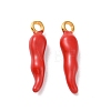 Brass Enamel Pendants X-PALLOY-H003-1G-1