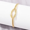 Brass Round Snake Chain Knot 2-Strand Bracelets for Women KK-CBA68DA-17C-G-3