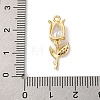 Ion Plating(IP) Brass Micro Pave Cubic Zirconia Tulip Pandents KK-U042-02G-01-3