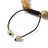 10mm Round Natural Topaz Jade Braided Bead Bracelets BJEW-C067-01C-24-3