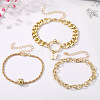 3Pcs 3 Styles Alloy Bracelet Set for Women WGAFCFA-05-2