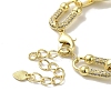 Rack Plating Brass Micro Pave Clear Cubic Zirconia Oval Link Chain Bracelets for Women LS-BJEW-P323-08G-3