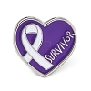 Heart & Awareness Ribbon Survivor Enamel Pins AL-CBA5093-03B-1