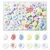80Pcs 2 Styles Opaque Acrylic Beads SACR-YW0002-18-1
