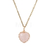Natural & Synthetic Mixed Gemstone Copper Wire Wrapped Heart Pendant 304 Stainless Steel Cable Chain Necklaces NJEW-JN05779-3