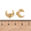 C-Shaped with Rhombus Brass Micro Pave Clear Cubic Zirconia Cuff Earrings EJEW-L316-01G-03-5