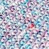 Spray Painted Transparent Glass Seed Beads SEED-T007-05F-2