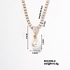 Elegant Pearl Pendant with Shiny Diamond Chain Necklace Jewelry for Women TF6886-4-1