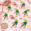 10Pcs Glass Seed Beaded Flower Pendants PALLOY-SZ00069-3