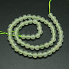Natural New Jade Stone Round Bead Strands G-O039-16-4mm-1