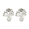 304 Stainless Steel & Rhinestone & ABS Plastic Pearl Stud Earrings EJEW-G400-05P-1