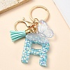 Resin & Acrylic & Faux Suede Tassel Keychain X1-KEYC-YW00117-18-1