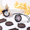10Pcs 5 Styles Wood Pendant Cabochon Settings WOOD-TA0003-05-8
