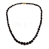 Natural Bloody Amber Nuggets Graduated Beaded Necklaces with Brass Clasps & Seed Beads NJEW-N064-06-1