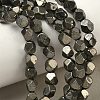 Natural Gold Pyrite/Golden Pyrite Beads Strands G-G459-A01-6mm-1