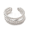 Rack Plating Brass Criss Cross Open Cuff Rings for Women RJEW-M148-06P-1