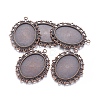 Tibetan Style Alloy Oval Pendant Cabochon Settings X-TIBE-473-R-NR-2