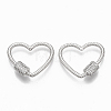 Brass Micro Pave Clear Cubic Zirconia Screw Carabiner Lock Charms ZIRC-T010-11P-1