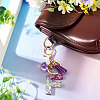 Alloy Resin Heart Keychains KEYC-TADJ0002-01G-F-5