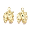 Brass Micro Pave Cubic Zirconia Pendants KK-Q071-04G-1