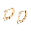 Brass Micro Pave Cubic Zirconia Hoop Earrings KK-CBAD29A-04G-4