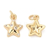 Rack Plating Brass Micro Pave Clear Cubic Zirconia Charms KK-I706-17G-1