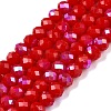 Electroplate Opaque Solid Color Glass Beads Strands EGLA-A044-P4mm-L15-1