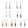 Natural Mixed Stone Round Dangle Earrings EJEW-JE06716-3