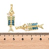 Brass Colorful Cubic Zirconia Pendants KK-E800-05B-G-3