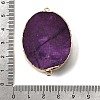 Dyed Natural Druzy Agate Oval Links Connector Charms G-P614-02G-01-3