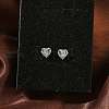 Brass Micro Pave Clear Cubic Zirconia Stud Earrings for Women EJEW-F403-04P-1