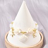 Ocean Brass Enamel Starfish Shell Shape Charm Bracelets for Women KK-CBA68DA-16G-02-1