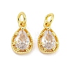 Brass Micro Pave Clear Cubic Zirconia Pendants KK-G490-33G-1