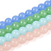 Imitation Jade Glass Beads Strands GLAA-N058-8mm-C01-1