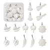 Craftdady 14Pcs 7 Styles Natural Freshwater Shell Pendants SHEL-CD0001-05-10