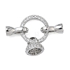 Ring Brass Micro Pave Clear Cubic Zirconia Fold Over Clasps KK-Z143-15P-1