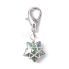 Copper Wire Wrapped Electroplated Glass Star Pendant Decoration HJEW-JM01487-01-3