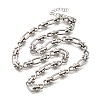304 Stainless Steel Oval Infinity Link Chain Necklaces for Women Men NJEW-K249-20C-P-4