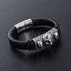 Punk Braided PU Leather Cord Bracelets JD5649-2-2