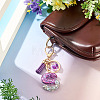 Alloy Resin Heart Keychains KEYC-TADJ0002-01G-S-4